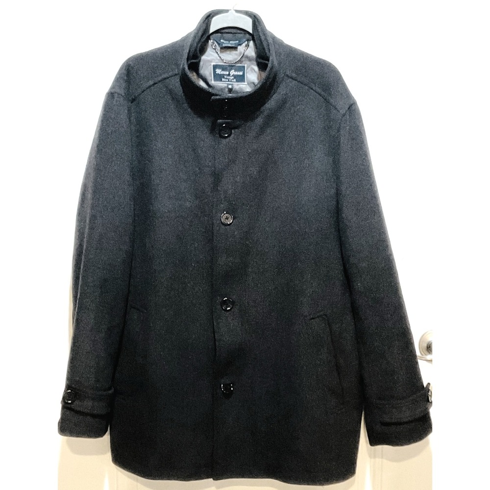 VINTAGE MEN's WOOL blend coat 48R custom fit private label Lined Marco Grassi NY